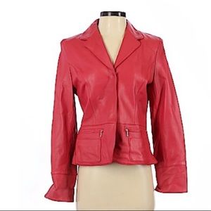 I.E. Red Leather Jacket